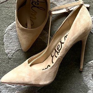 Sam Edelman Dorinda T-strap Stiletto Oatmeal Suede